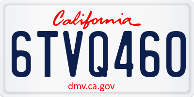 CA license plate 6TVQ460