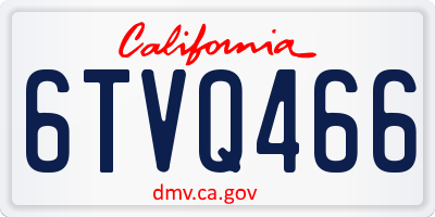 CA license plate 6TVQ466