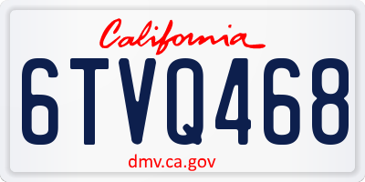 CA license plate 6TVQ468