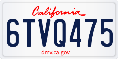 CA license plate 6TVQ475
