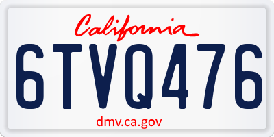 CA license plate 6TVQ476
