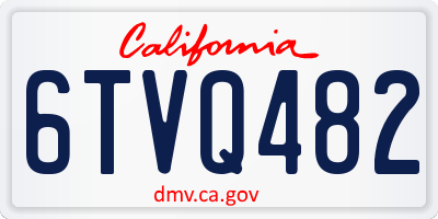 CA license plate 6TVQ482