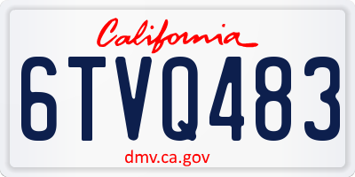 CA license plate 6TVQ483