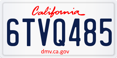 CA license plate 6TVQ485