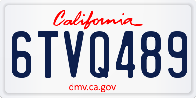 CA license plate 6TVQ489