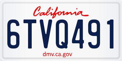 CA license plate 6TVQ491