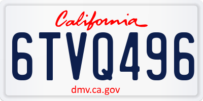 CA license plate 6TVQ496