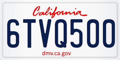 CA license plate 6TVQ500