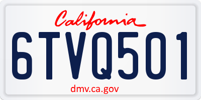 CA license plate 6TVQ501