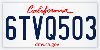 CA license plate 6TVQ503