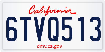 CA license plate 6TVQ513