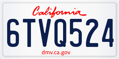 CA license plate 6TVQ524
