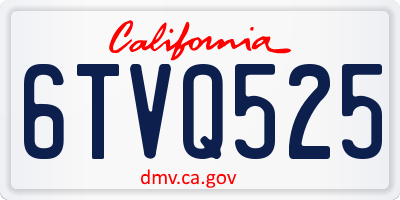 CA license plate 6TVQ525