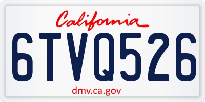 CA license plate 6TVQ526