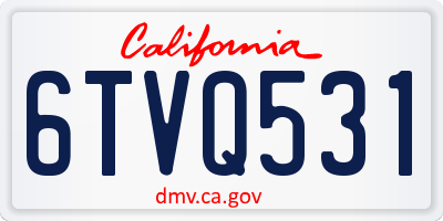CA license plate 6TVQ531