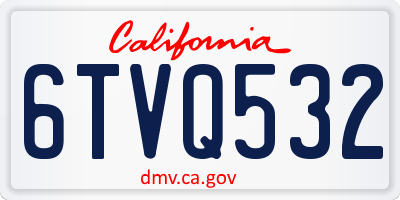 CA license plate 6TVQ532