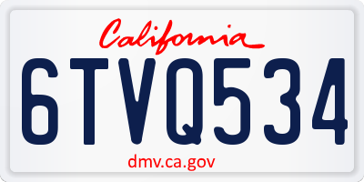 CA license plate 6TVQ534