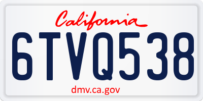 CA license plate 6TVQ538