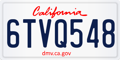 CA license plate 6TVQ548