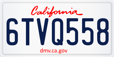 CA license plate 6TVQ558
