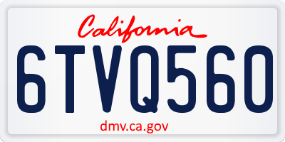 CA license plate 6TVQ560