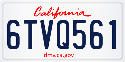 CA license plate 6TVQ561