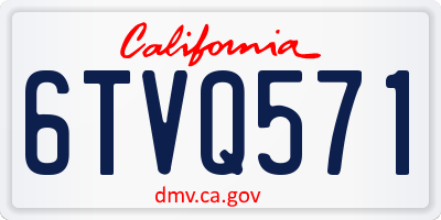 CA license plate 6TVQ571