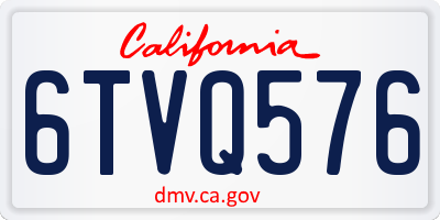 CA license plate 6TVQ576