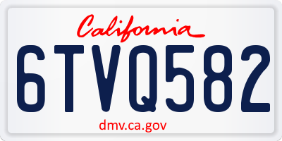 CA license plate 6TVQ582