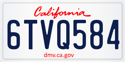 CA license plate 6TVQ584