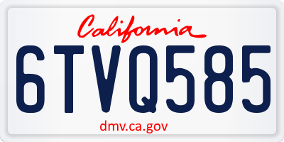 CA license plate 6TVQ585