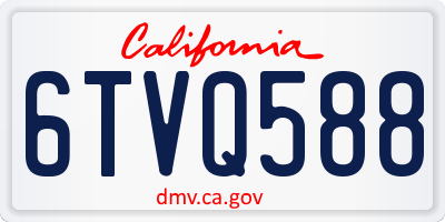 CA license plate 6TVQ588