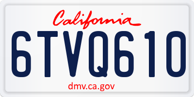 CA license plate 6TVQ610