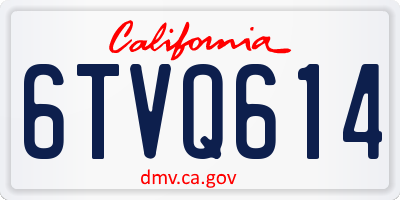 CA license plate 6TVQ614