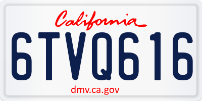 CA license plate 6TVQ616