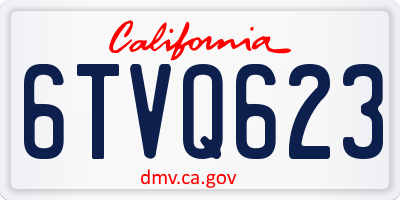 CA license plate 6TVQ623