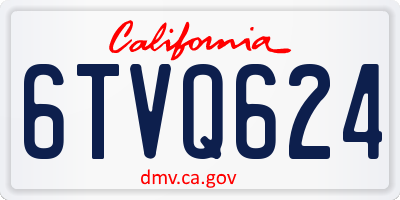 CA license plate 6TVQ624