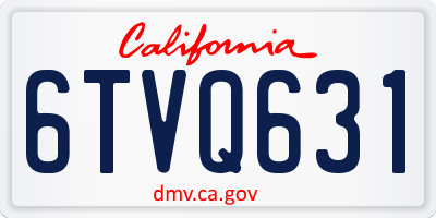 CA license plate 6TVQ631