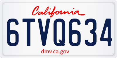 CA license plate 6TVQ634