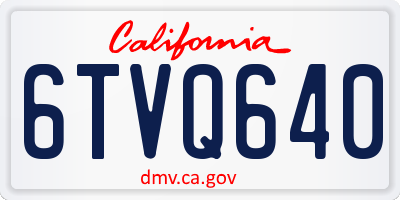 CA license plate 6TVQ640
