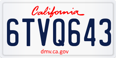 CA license plate 6TVQ643