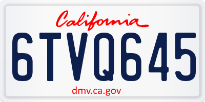 CA license plate 6TVQ645