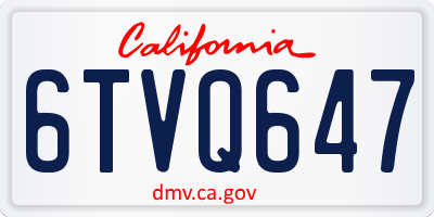 CA license plate 6TVQ647