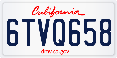 CA license plate 6TVQ658