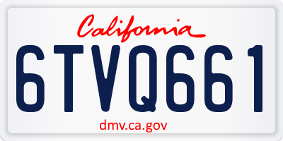 CA license plate 6TVQ661