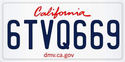 CA license plate 6TVQ669
