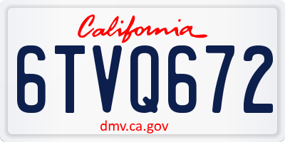 CA license plate 6TVQ672