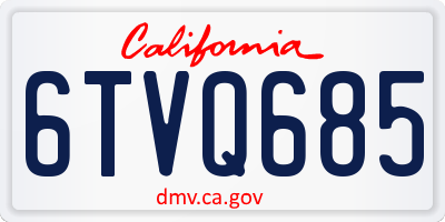 CA license plate 6TVQ685