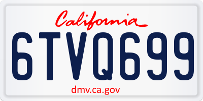 CA license plate 6TVQ699