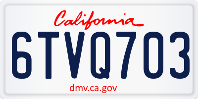 CA license plate 6TVQ703